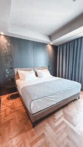 Modern hotel in central Tirana, Albania with cityscape views