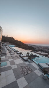 Modern hotel in central Tirana, Albania with cityscape views