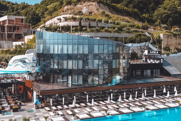 Modern hotel in central Tirana, Albania with cityscape views