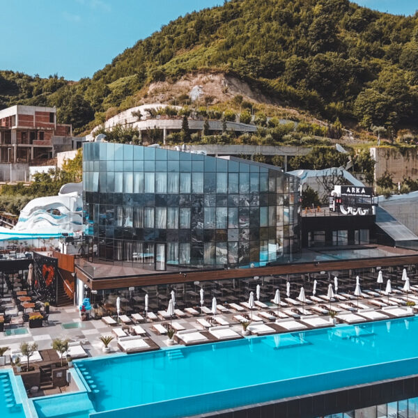 Modern hotel in central Tirana, Albania with cityscape views