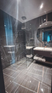 Sea view from a hotel in Vlore, Albania at sunset