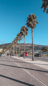 Sea view from a hotel in Vlore, Albania at sunset